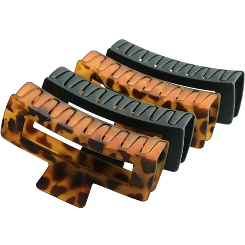 Vista 9 de Paquete de 4 pinzas para cabello extra grandes para mujeres, pinzas brillantes de sujeción fuerte de 5 pulgadas para cabello grueso y largo, clips