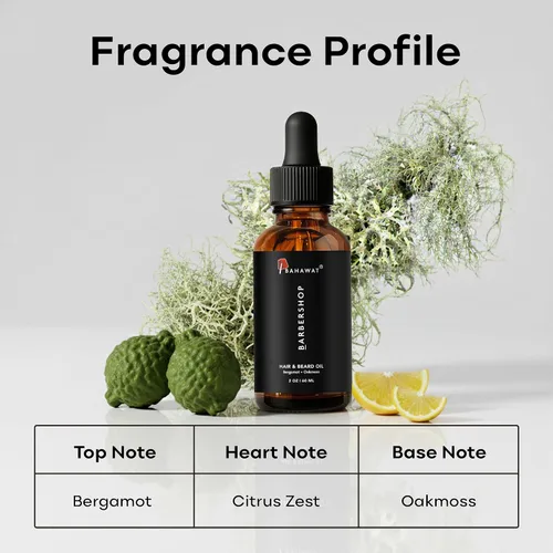 Vista 2 de BAHAWAT Aceite para barba, acondicionador y suavizante de aceite para barba de alta calidad, aroma de barbería, elimina la picazón de la barba