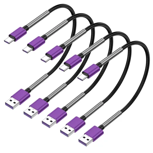 Vista 10 de Cable USB C a USB C【Paquete de 2 de 10 pies】, Cable de carga Usbc a Usbc de 60W/3A Cargador rápido, Adaptador Tipo C a USB para Samsung Galaxy Plata