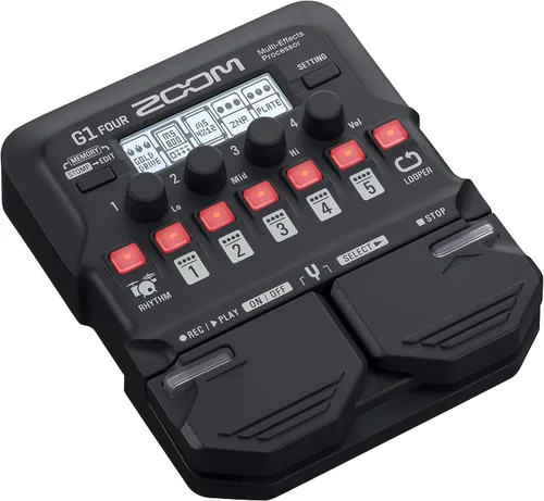 Vista 2 de Zoom G1 FOUR - Pedal de procesador multiefectos para guitarra, con más de 60 efectos integrados, modelado de amplificador, bucle, sección de ritmo