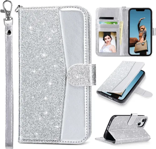 Vista 11 de ULAK Compatible con iPhone 14 Funda Cartera para Mujeres, Cubierta Plegable de Cuero PU Premium con Portador de Tarjetas, Función de Soporte Funda