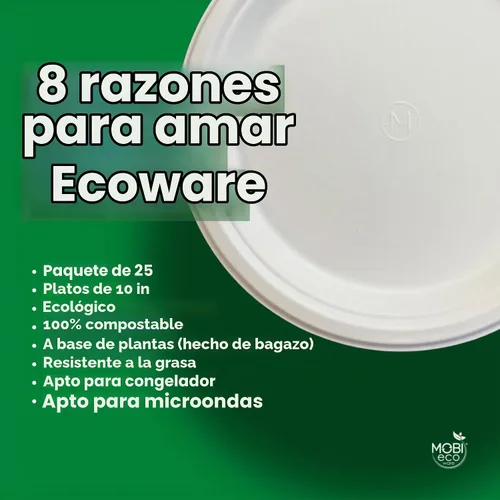 Vista 3 de Platos de papel, 100 % compostables, 10 pulgadas por 0.5 pulgadas de profundidad, plato desechable resistente, certificado (BPI), sin (PFAS)