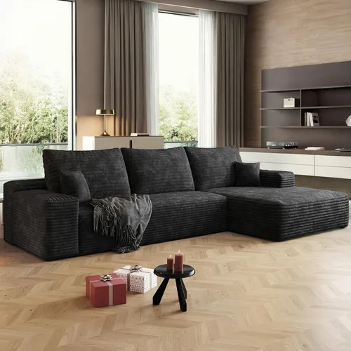 Vista 38 de Sofás seccionales de 105" para sala de estar, sofá cloud con forma de L tapizado, sofás modulares sin estructura rígida, sofá seccional moderno