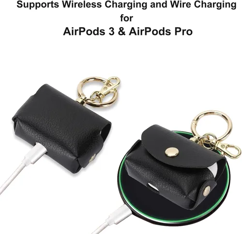 Vista 7 de Bocasal Una elegante funda tipo cartera cruzada para iPhone 14 Pro Max + una funda delgada de cuero para AirPods Pro