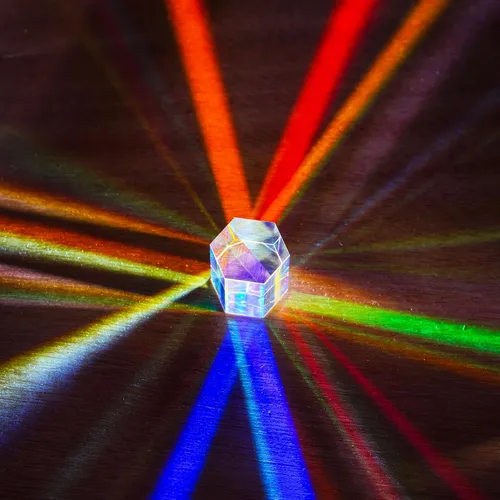 Vista 7 de HDCRYSTALGIFTS Prisma de dispersión RGB poliedro de vidrio óptico
