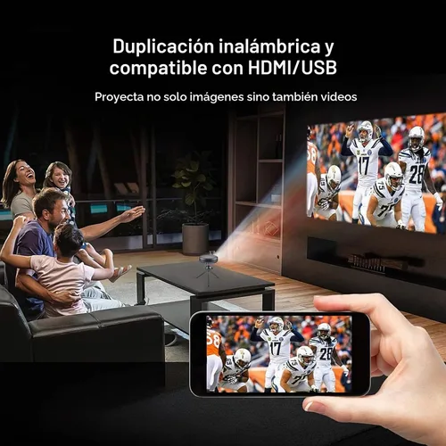 Vista 5 de iSpace2 Mini proyector inteligente, proyector portátil de 1080P con WiFi y Bluetooth, altavoz Bluetooth de 360°, trípode incluido, proyector