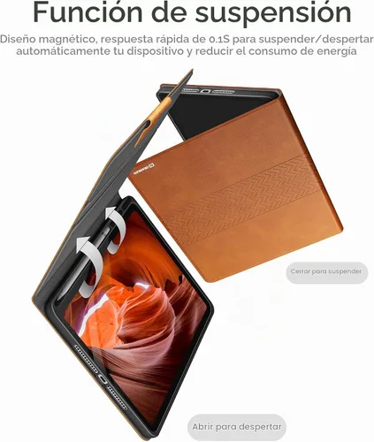 Vista 6 de auaua - Funda para iPad de 9ª, 8ª, 7ª generación de 10,2 pulgadas, color Marrón