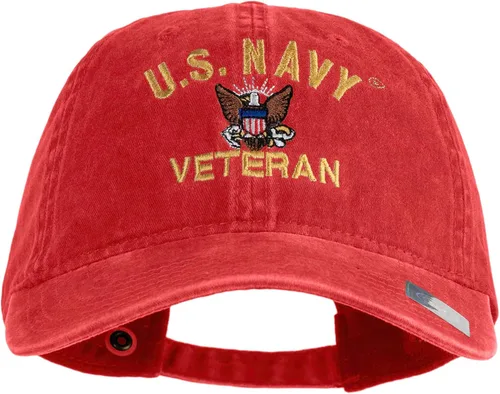 Vista 6 de e4Hats Gorra lavada bordada militar de veterano de la Marina de los EE. UU Azul marino