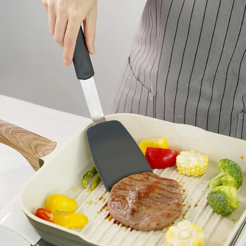 Vista 2 de Pequeña espátula de silicona Turner, herramienta de cocina resistente al