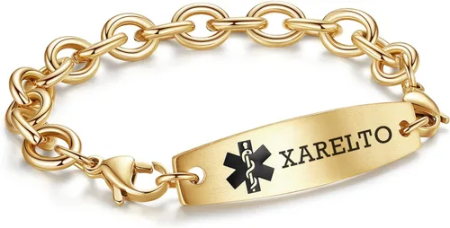 Vista 14 de LinnaLove Pulseras de identificación médica intercambiables Cadena de cable de acero inoxidable pulseras de alerta médica personalizables