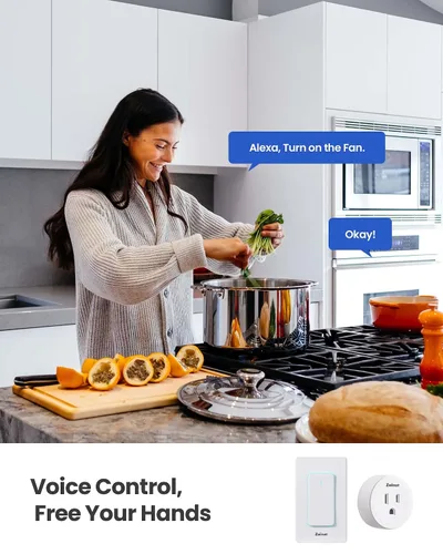 Vista 3 de Zoiinet Interruptor de enchufe inteligente, interruptor de tiempo para tomacorriente WiFi de 2.4G, compatible con Alexa, Google Home, Smart Life