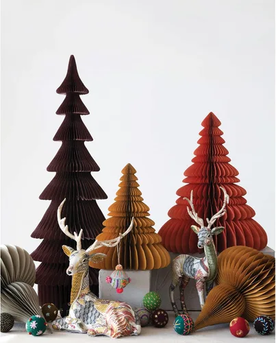 Vista 2 de Creative Co-Op Árbol de panal de papel, naranja quemado