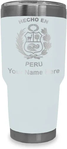 Vista 11 de LaserGram Vaso aislado al vacío de 20 onzas, hecho en Perú, grabado personalizado incluido (negro)