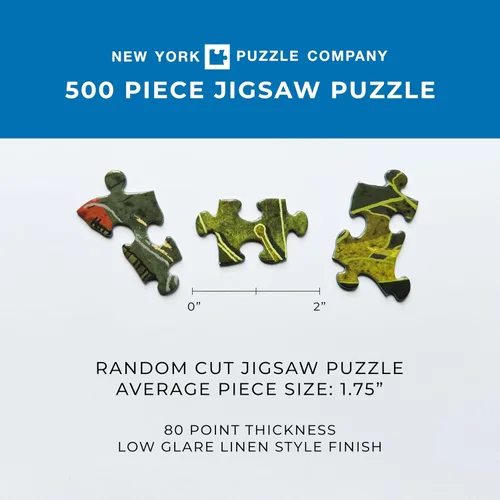 Vista 5 de New York Puzzle Company - Janet Hill All Paws on Deck - Rompecabezas de 500 piezas para noches de juego familiares por Janet Hill