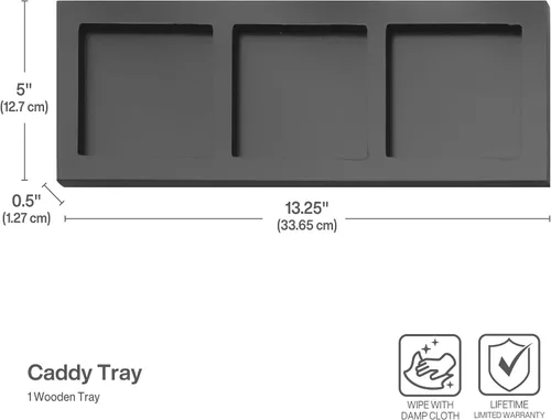 Vista 4 de Towle Living Carrito de cerámica de 3 piezas con bandeja de madera, blanco, negro