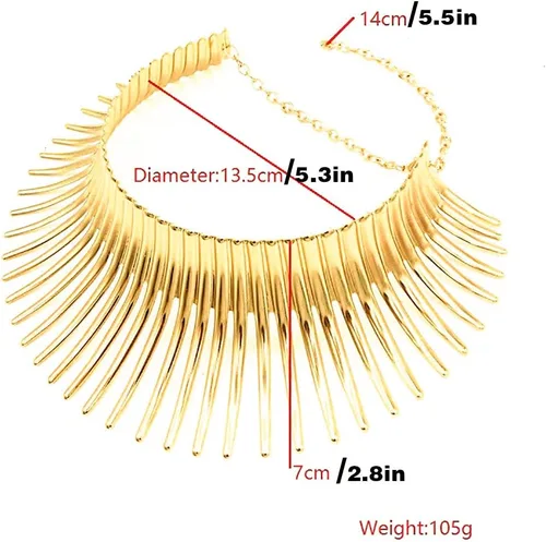 Vista 6 de Fstrend Collar gargantilla y aretes, juego de collar con forma de diente africano, collar con forma de diente canino africano, accesorios de joyería