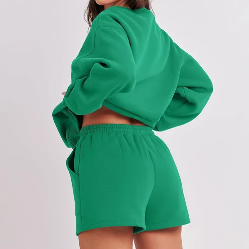Vista 5 de Sweatsuits for Women Loungewear Workout Athletic Tracksuits Long Sleeve Tops Sweatshirt Shorts Casual Suit Sets
