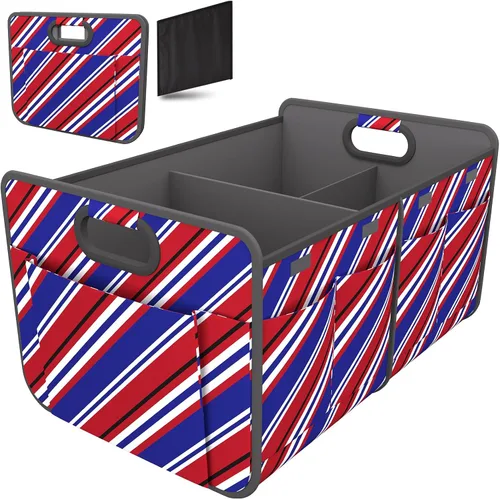 Vista 11 de Homeve Organizador de maletero de coche, organizador plegable de múltiples compartimentos, negro, 2 compartimentos, pequeño