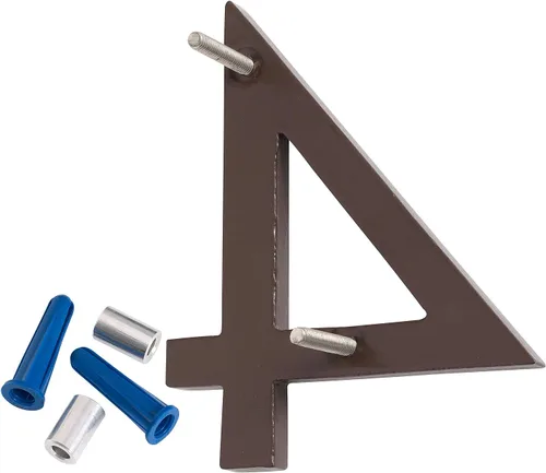 Vista 3 de Montague Metal Products MHN-8-F-AC2-4 Números flotantes modernos de aluminio cepillado sólido, 8 pulgadas, níquel satinado recubierto de polvo
