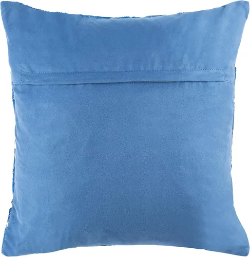 Vista 3 de SAFAVIEH Clairton - Almohada metálica de piel de vaca, color azul/plateado