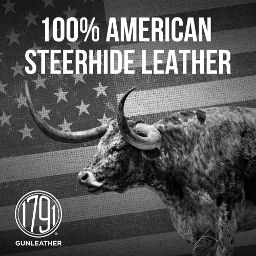 Vista 4 de 1791 GUNLEATHER Cinturón de pistola para hombre - Cinturón de cuero resistente de 14 oz para pistola EDC American steerhide leather EDC gun belt