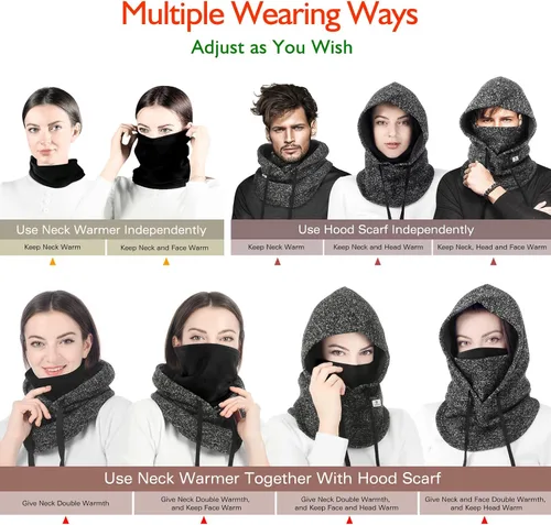 Vista 5 de C CALOICS Máscara de esquí de invierno pasamontañas para clima frío resistente al viento máscara facial para hombres y mujeres esquí lancha de nieve