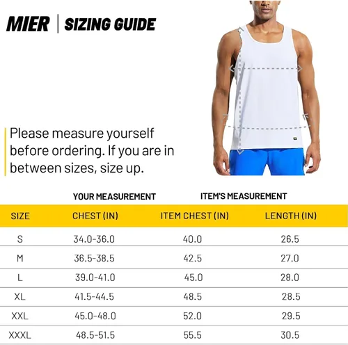 Vista 7 de MIER Camisetas de entrenamiento sin mangas para hombre, secado rápido, natación, atletismo, gimnasio, correr, muscular, playa, camisetas sin mangas