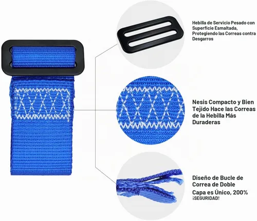 Vista 2 de Rainbow Craft Correas de hebilla Ninja Slackline – 8 trabillas extraíbles para colgar para entrenamiento de carrera de obstáculos ninja, accesorios