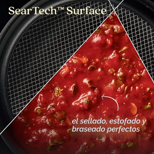 Vista 3 de Anolon X Hybrid Sartén Saltear Antiadherente de Inducción con Tapa, 3.5 Cuartos - Gris Carbón