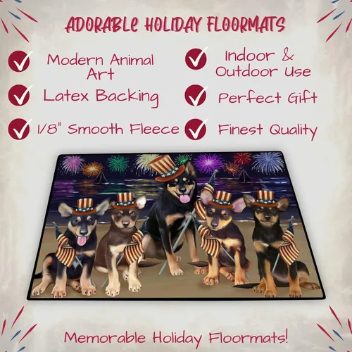 Vista 2 de Doggie of the Day Australian Kelpies Dogs Floor Mat - 4th of July Independence Day - Best Dog Doormat - Protector Decor - Unique Portrait Art