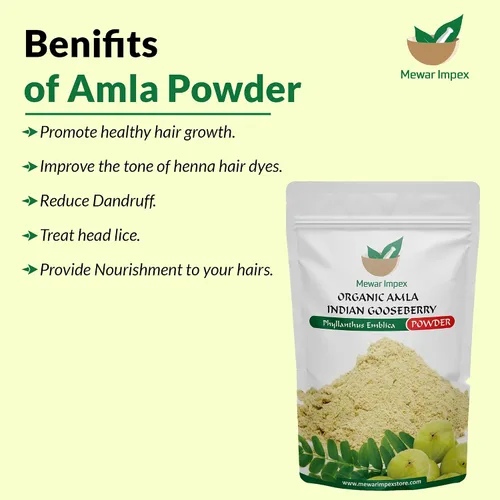 Vista 3 de Amla en polvo orgánico para piel y cabello (14.11 oz), polvo natural, hidrata y nutre el cabello y la piel, sin productos químicos, sin