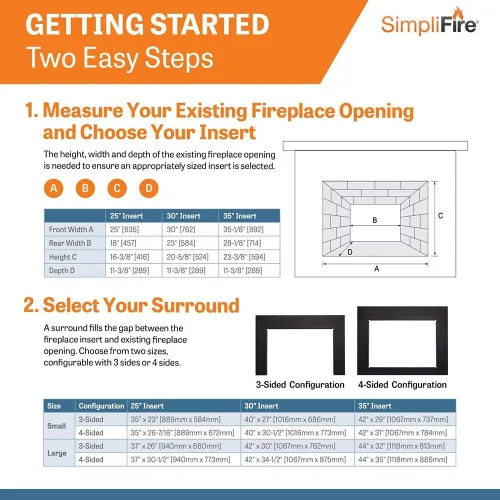 Vista 5 de SimpliFire Chimenea eléctrica incorporada de 25 pulgadas (SF-INS25)