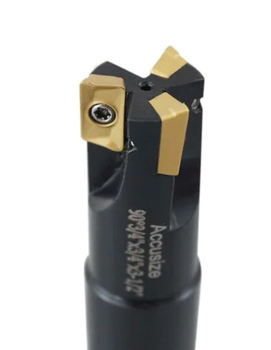 Vista 24 de Accusize Industrial Tools Molino de extremo indexable de hombro cuadrado de 90 grados de 1/2 '' con insertos de carburo Apkt11T3, 0056-0913