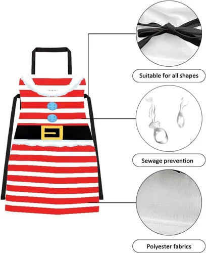 Vista 102 de Dreaweet Delantal de cocina unisex con cuello ajustable de Navidad