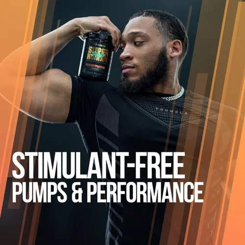 Vista 4 de ALPHA LION Superhuman Pump Polvo para antes de entrenar, suplemento de preentrenamiento sin cafeína ni estimulantes nootrópicos, potenciador