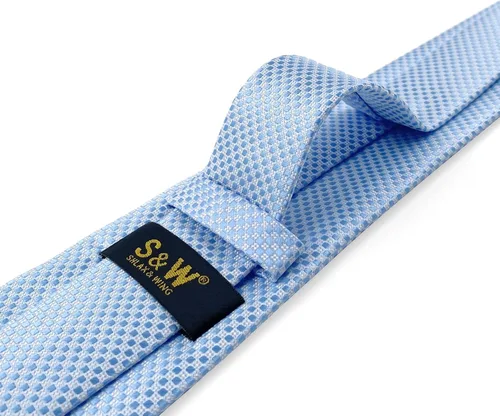 Vista 11 de S&W SHLAX&WING Conjunto de corbata de color sólido y pañuelo de bolsillo para hombre