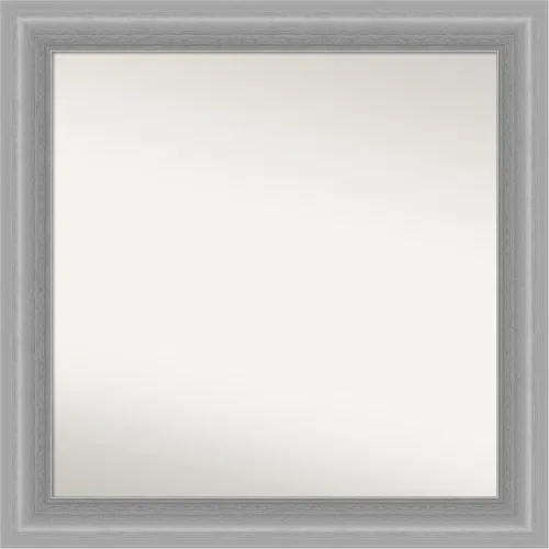 Vista 532 de Amanti Art Espejo de baño plateado para sobre el fregadero, 24 x 24 pulgadas, espejo cuadrado de peltre forjado a medida, marco de madera casual
