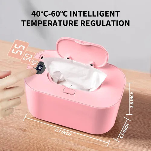 Vista 3 de Calentador de toallitas para bebés y dispensador de toallitas húmedas para bebés, 5 modos de control de calefacción de temperatura, calentador