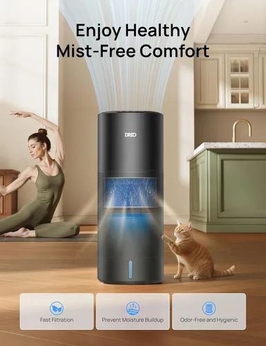 Vista 4 de DREO Humidificador Evaporativo Inteligente para Habitación Grande hasta 1000 pies², Humidificador de Aire de Alta Salida 800ml/h para Dormitorio
