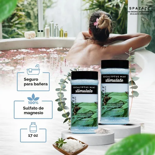 Vista 5 de Spazazz Cristales de eucalipto y menta para spa y baño