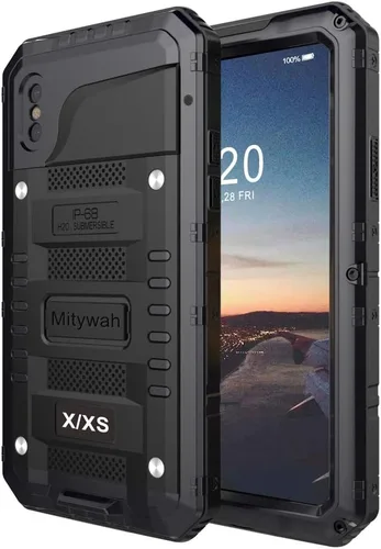 Vista 66 de Mitywah Funda impermeable para iPhone 7/iPhone 8 / iPhone SE 2020, funda de metal resistente de grado militar, protección de cuerpo completo