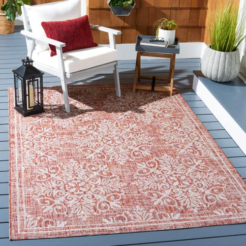 Vista 7 de SAFAVIEH Courtyard Collection CY8961 - Alfombra decorativa para interiores y exteriores, impermeable, fácil limpieza, 4 pies 5 pulgadas x 6 pies 5