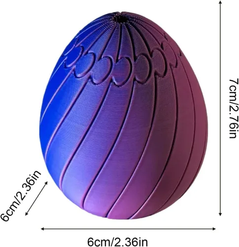 Vista 6 de Huevo giratorio para la ansiedad, huevo resbaladizo impreso en 3D, juguetes de huevo de Pascua, relleno de cesta de Pascua, juguete giratorio