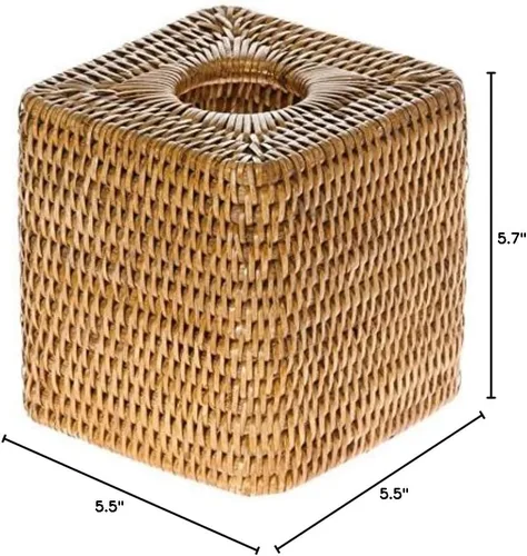 Vista 7 de KOUBOO Funda para caja de pañuelos, soporte para pañuelos, baño, cocina, habitación de invitados, elegante funda decorativa para caja de pañuelos