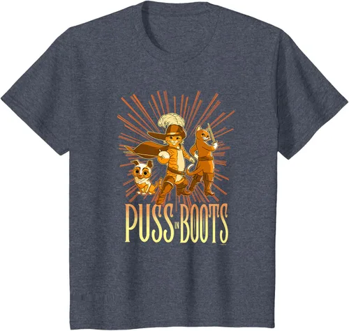 Vista 86 de DreamWorks Puss in Boots: The Last Wish Cat Trio Poster - Camiseta pequeña Negro