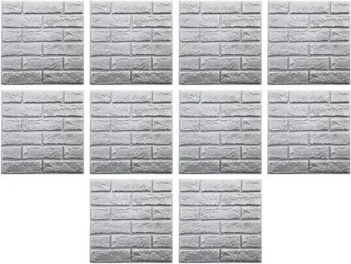 Vista 13 de ECYC Ltd 10 paneles de pared de ladrillo 3D de 11.81 x 11.81 pulgadas, autoadhesivos, papel tapiz impermeable extraíble para sala de estar, 01