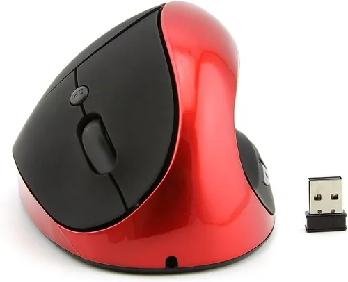 Vista 8 de Ratón vertical ergonómico inalámbrico, mouse Ergo portátil silencioso recargable con receptor USB 2.4G, 6 botones, agarre cómodo, reduce el dolor
