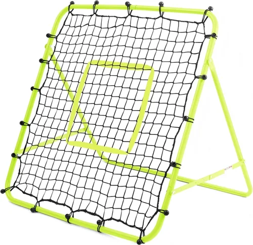 Vista 10 de Red de rebote ajustable para fútbol Entrenador de fútbol con marco de acero Red de rebote plegable portátil para práctica de pases y tiros