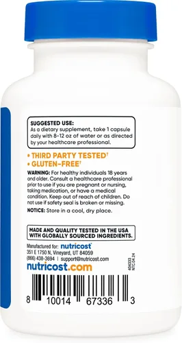 Vista 4 de Nutricost Litio Orotato 5 mg, 120 Cápsulas - Cápsulas vegetarianas, sin OMG, sin gluten
