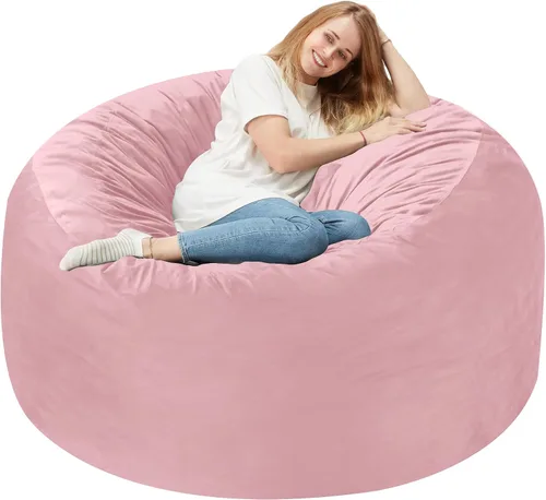 Vista 32 de Homguava - Sillón puff de 3 pies Sillón estilo puff grande de 3 pulgadas con relleno de espuma viscoelástica, sofá suave con funda de terciopelo